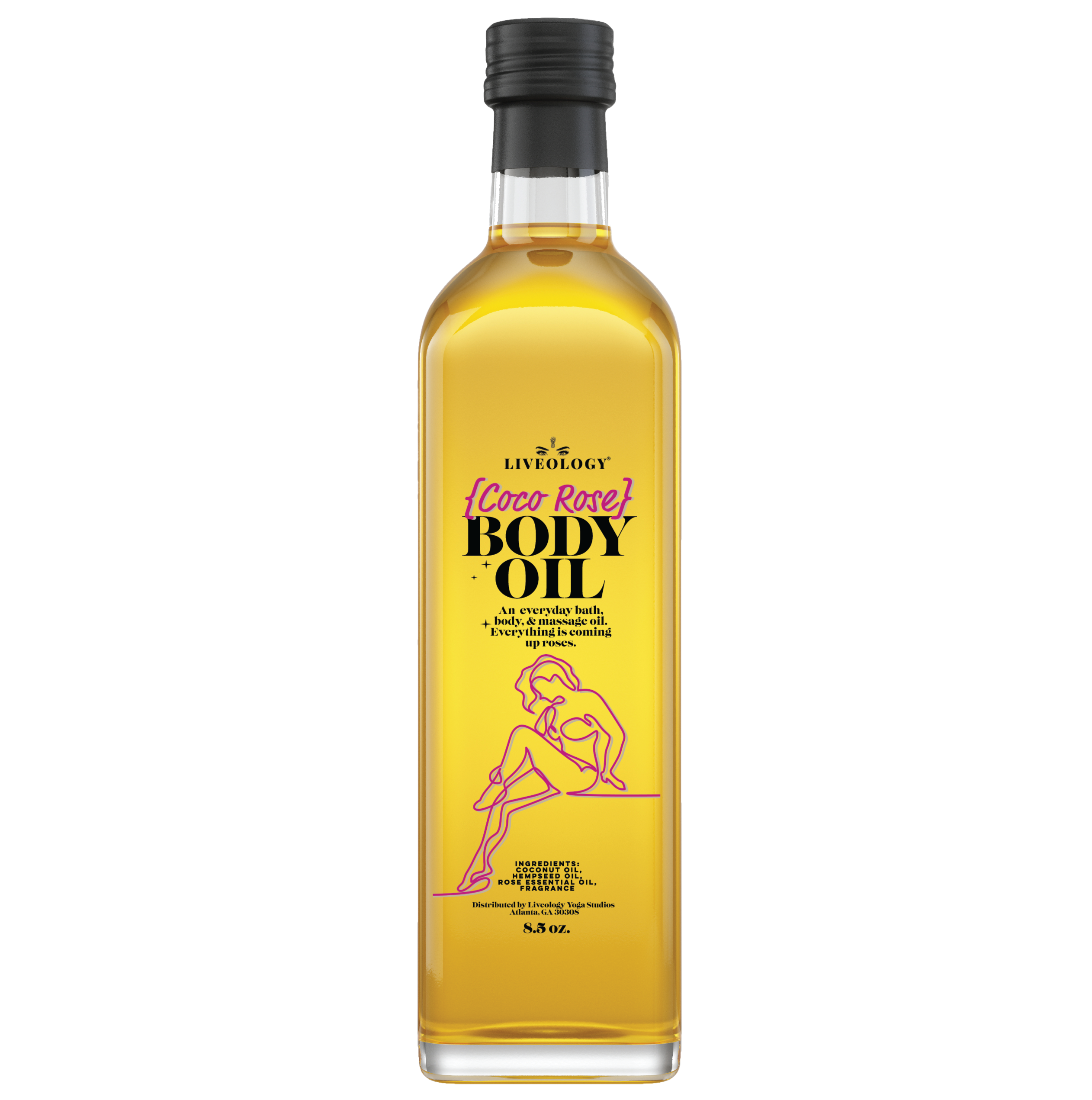 BODY OIL {Coco Rose} coco + hempseed + essential oils 8.5 oz image 1