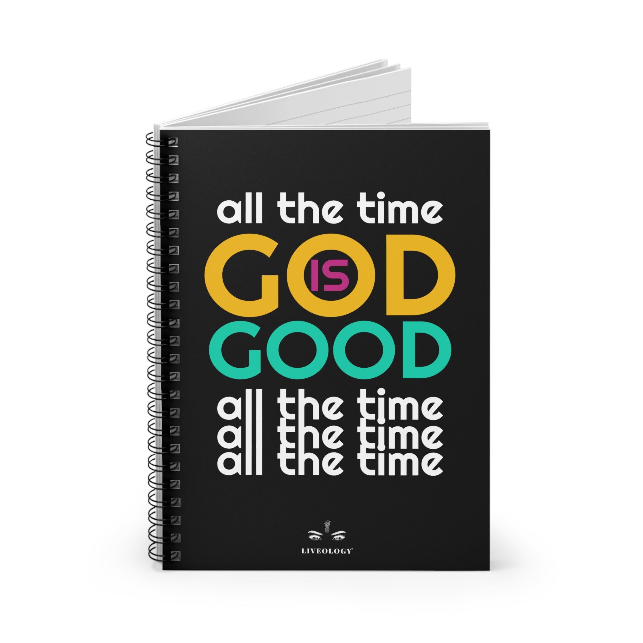 God is Good All the Time Spiral Notebook by Liveology® Pop Colors Unisex image 1
