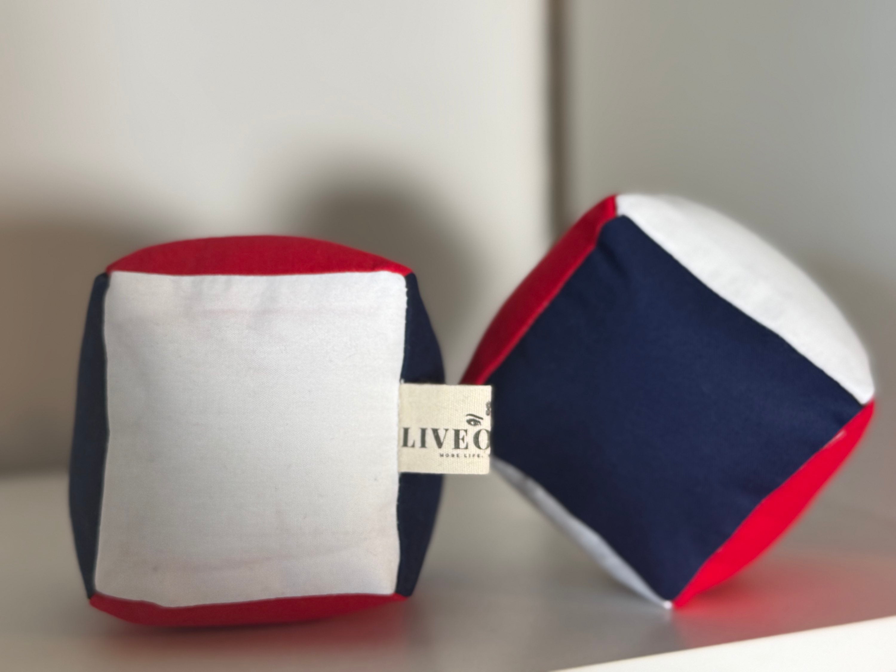 Colorful Cube Fabric Ball. 3” Plush Toy  image 3