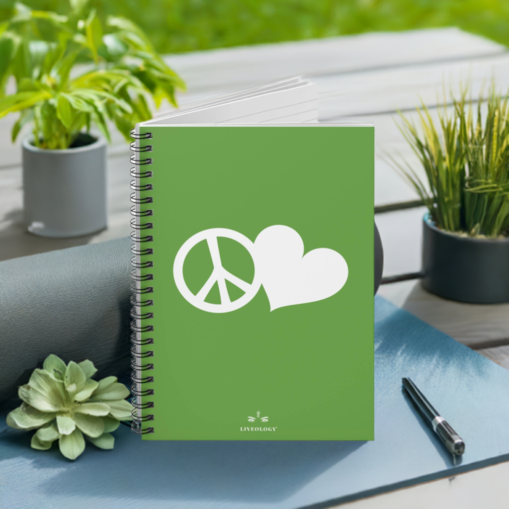 peace + love lined spiral notebook 6x8" image 2