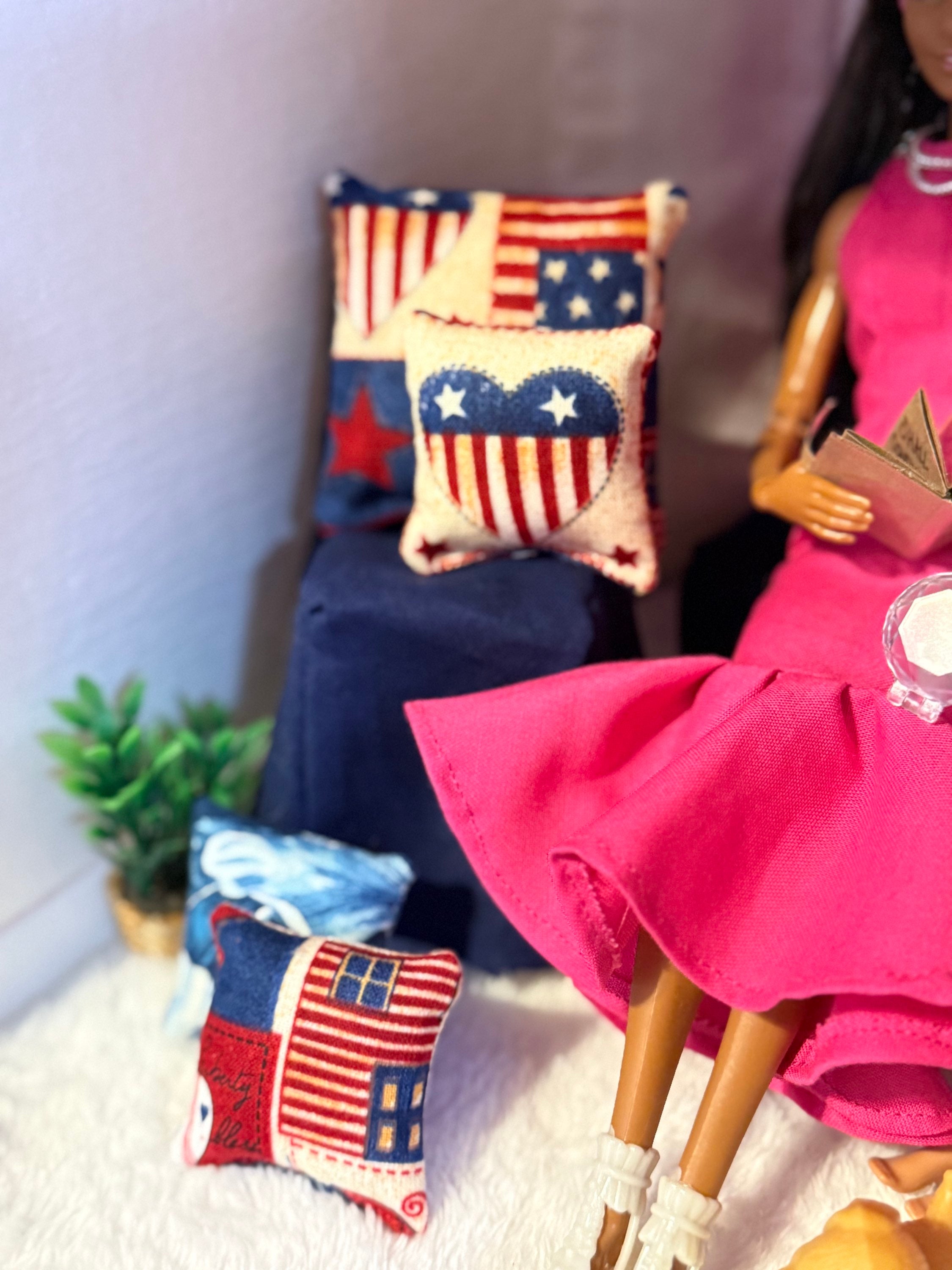 Miniature Throw Pillows 1:6 Size for Dolls image 1