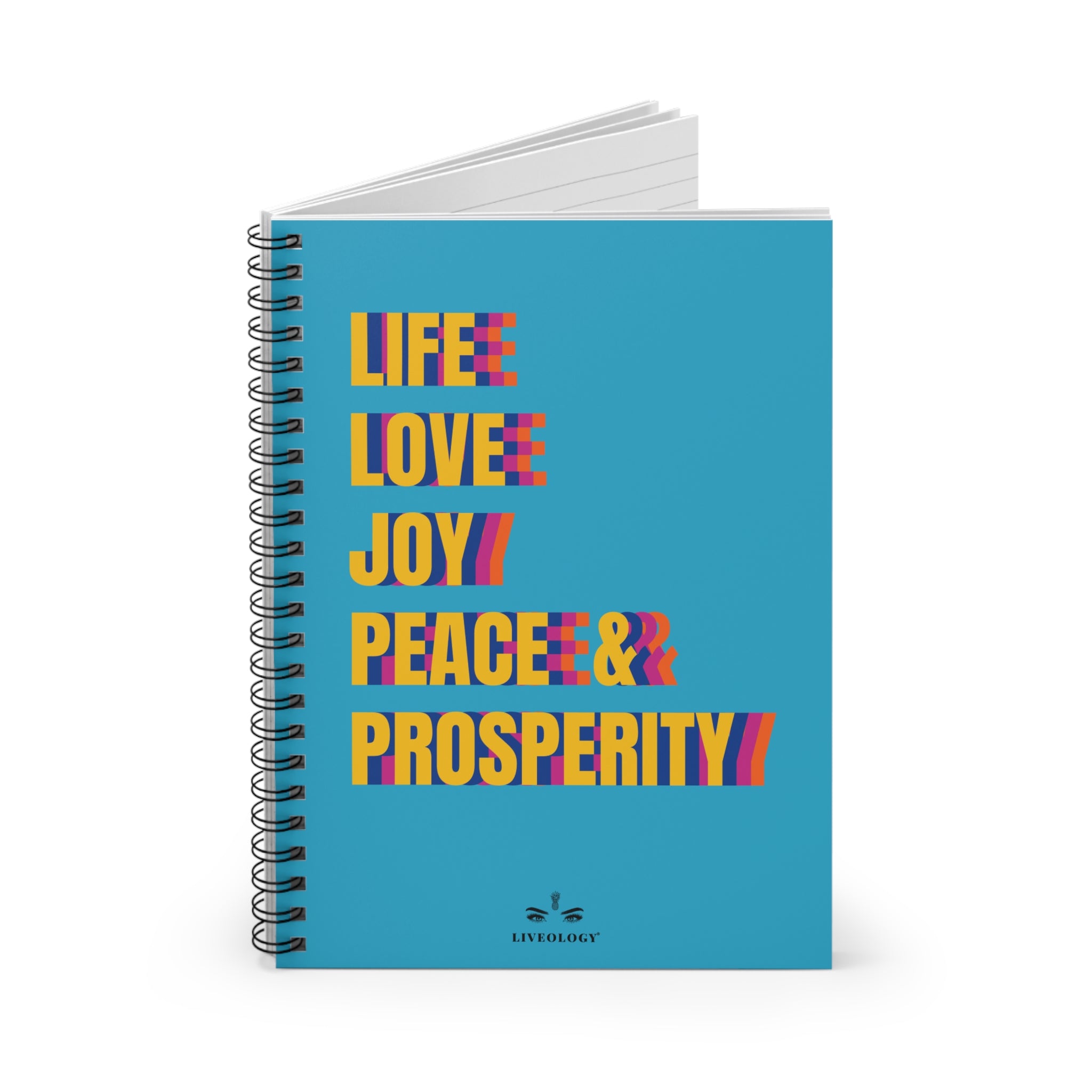 Life, Love, Joy, Peace & Prosperity Lined Spiral Notebook 6x8" image 3