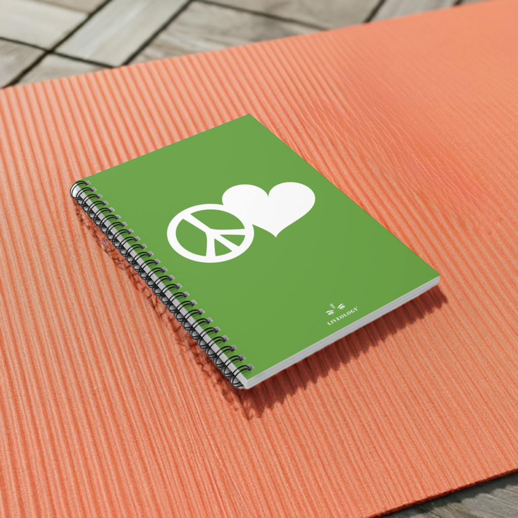 peace + love lined spiral notebook 6x8" image 0